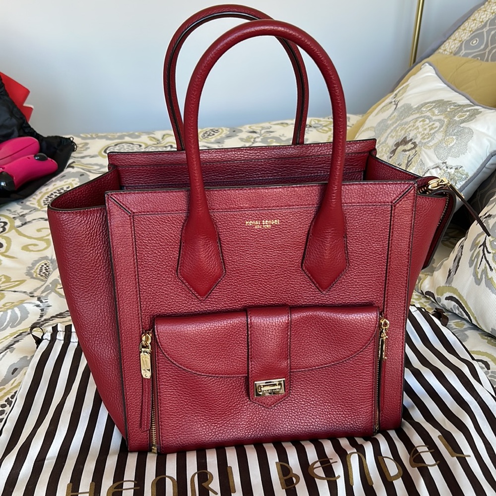 Henri Bendel burgundy large handbag